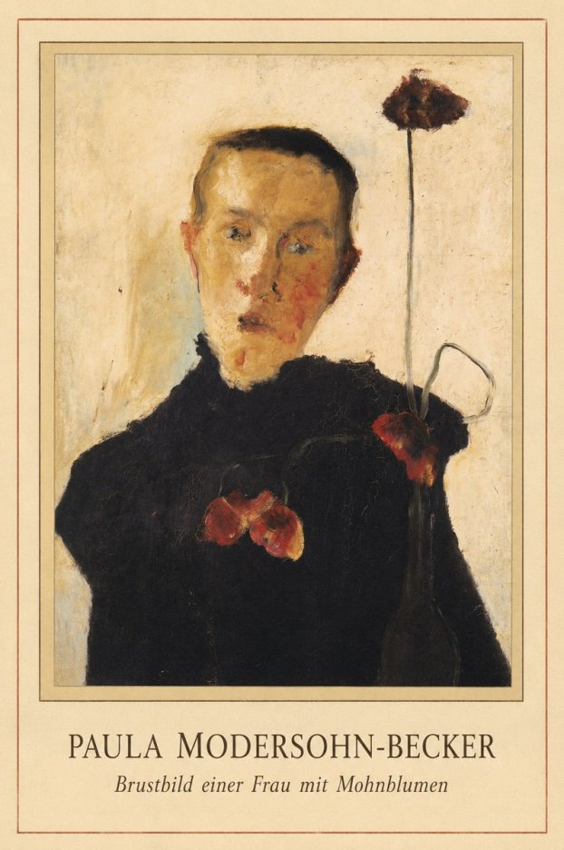 Paula Modersohn-Becker Brustbild Einer Frau Mit Mohnblumen No6 - Plakat