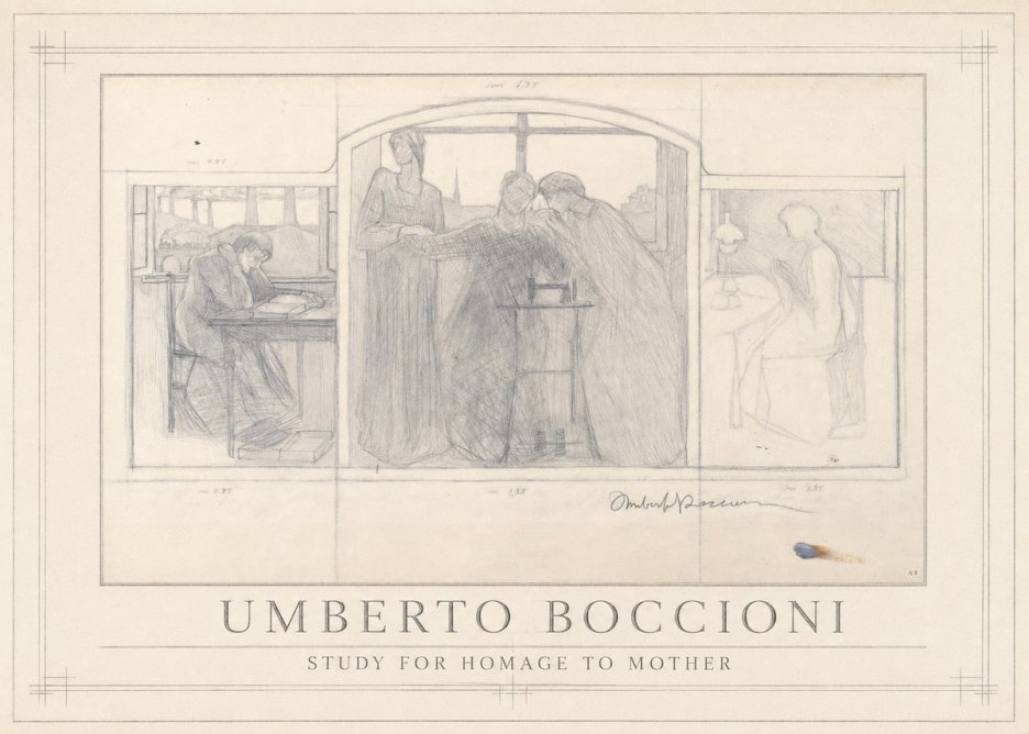 Umberto Boccioni Study for Homage to Mother No1 - Plakat