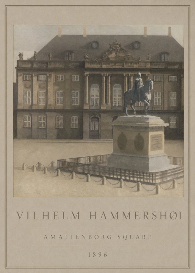 Vilhelm Hammershøi Amalienborg Square I No1 - Plakat