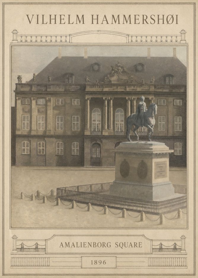 Vilhelm Hammershøi Amalienborg Square I No6 - Plakat