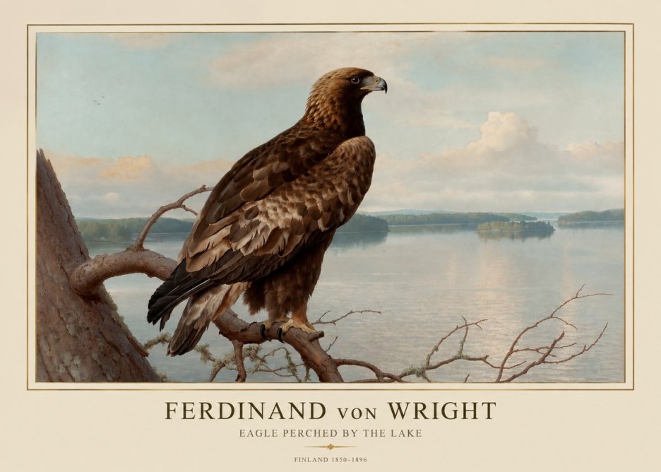 Ferdinand von Wright Eagle Perched by the Lake No1 - Plakat