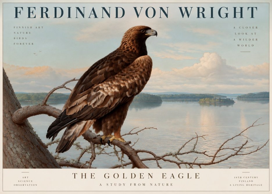 Ferdinand von Wright Eagle Perched by the Lake No5 - Plakat