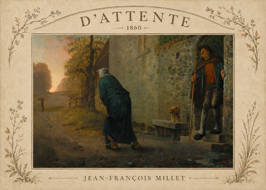 Jean-François Millet D'attente No3 - Plakat