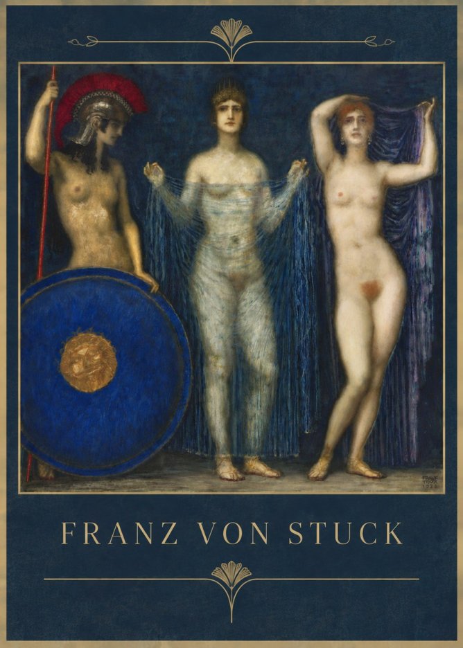 Franz von Stuck The Three Nudes No5 - Plakat