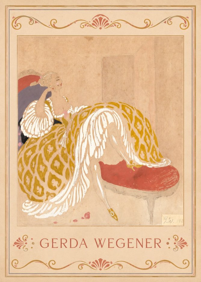 Gerda Wegener Woman in Yellow Dress No2 - Plakat