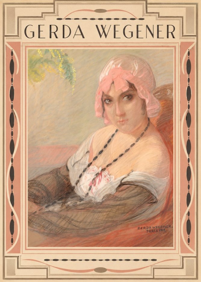 Gerda Wegener Woman in a Pink Bonnet No3 - Plakat
