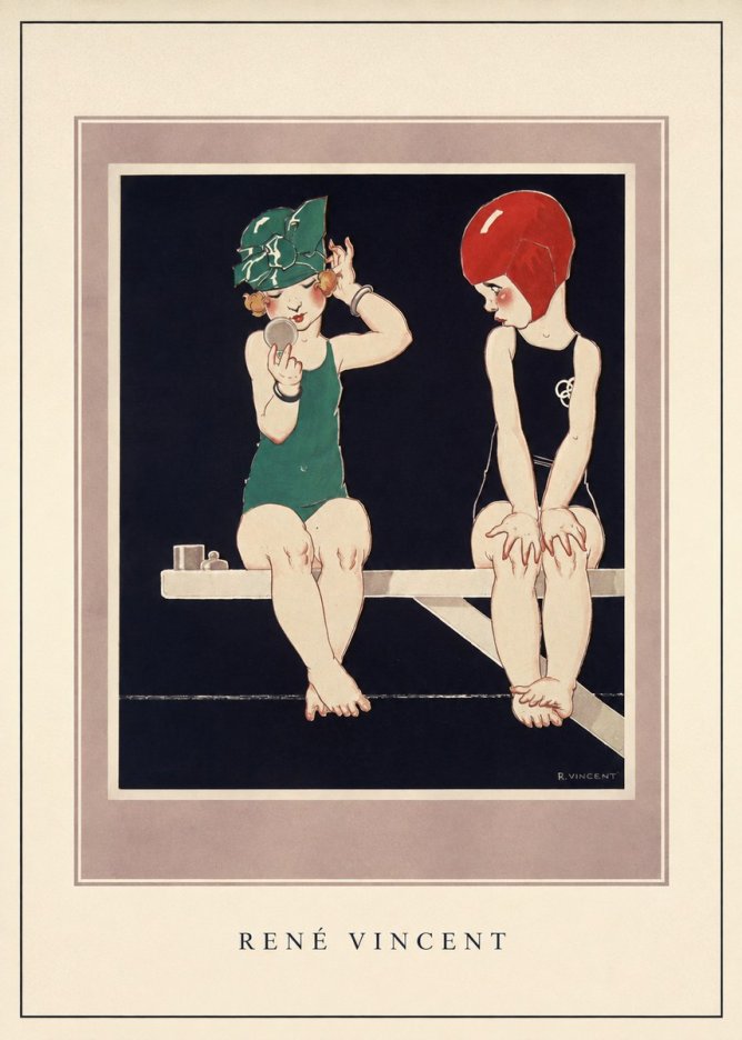 René Vincent At the Poolside No5 - Plakat