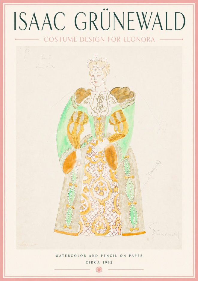 Isaac Grünewald Costume Design for Leonora No5 - Plakat