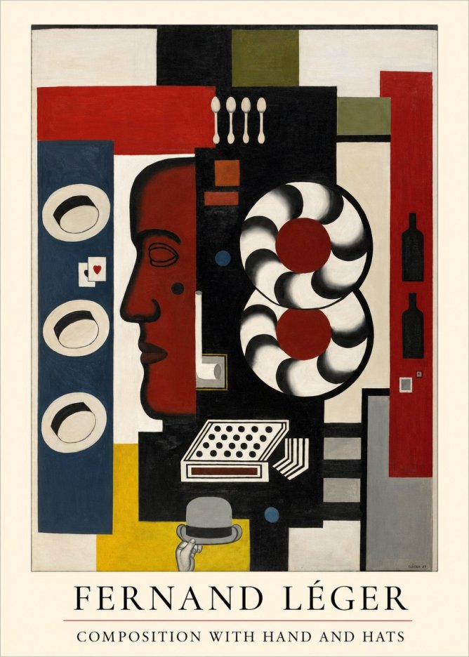 Fernand Léger Composition with Hand and Hats No1 - Plakat