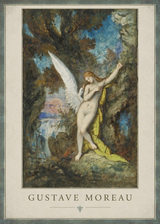 Gustave Moreau Leda and the Swan No3 - Plakat