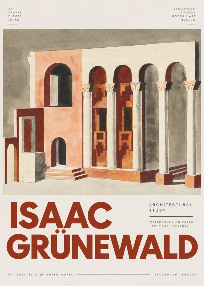 Isaac Grünewald Architectural Study I No4 - Plakat