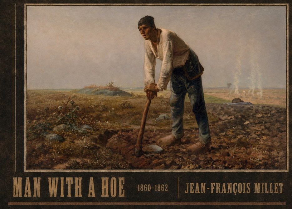 Jean-François Millet Man with a Hoe No3 - Plakat