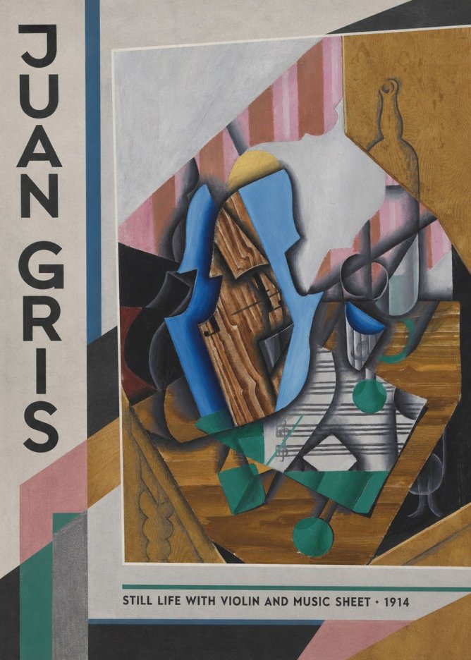 Juan Gris Still Life with Violin and Music Sheet No2 - Plakat
