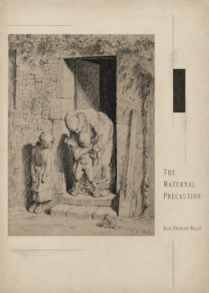 Jean-François Millet The Maternal Precaution No3 - Plakat
