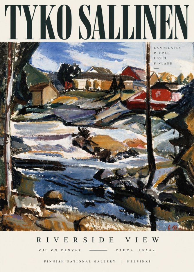 Tyko Sallinen Riverside View No3 - Plakat