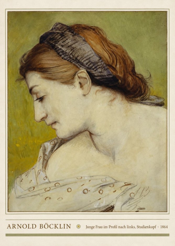 Arnold Böcklin Junge Frau Im Profil Nach Links, Studienkopf No4 - Plakat