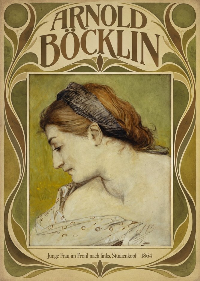 Arnold Böcklin Junge Frau Im Profil Nach Links, Studienkopf No6 - Plakat