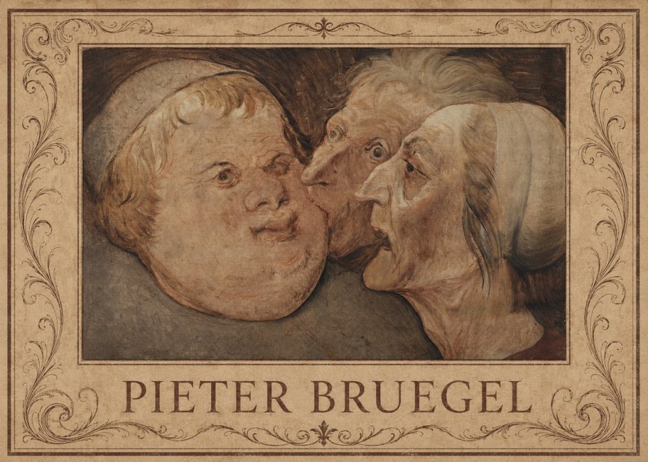 Pieter Bruegel Three Grotesque Heads No1 - Plakat