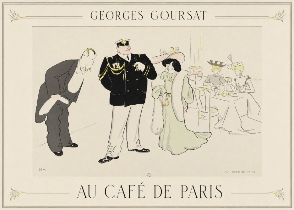 Georges Goursat Au Café De Paris No1 - Plakat
