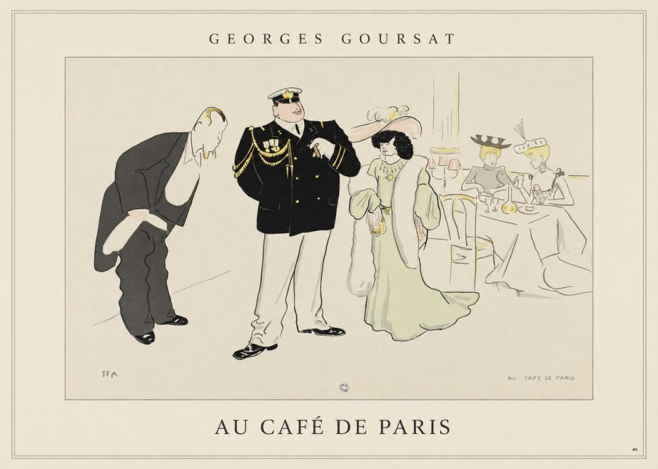Georges Goursat Au Café De Paris No4 - Plakat