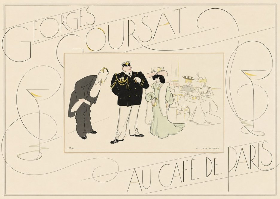 Georges Goursat Au Café De Paris No5 - Plakat