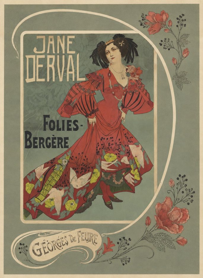 Georges de Feure Jane Derval - Folies-bergère II No5 - Plakat