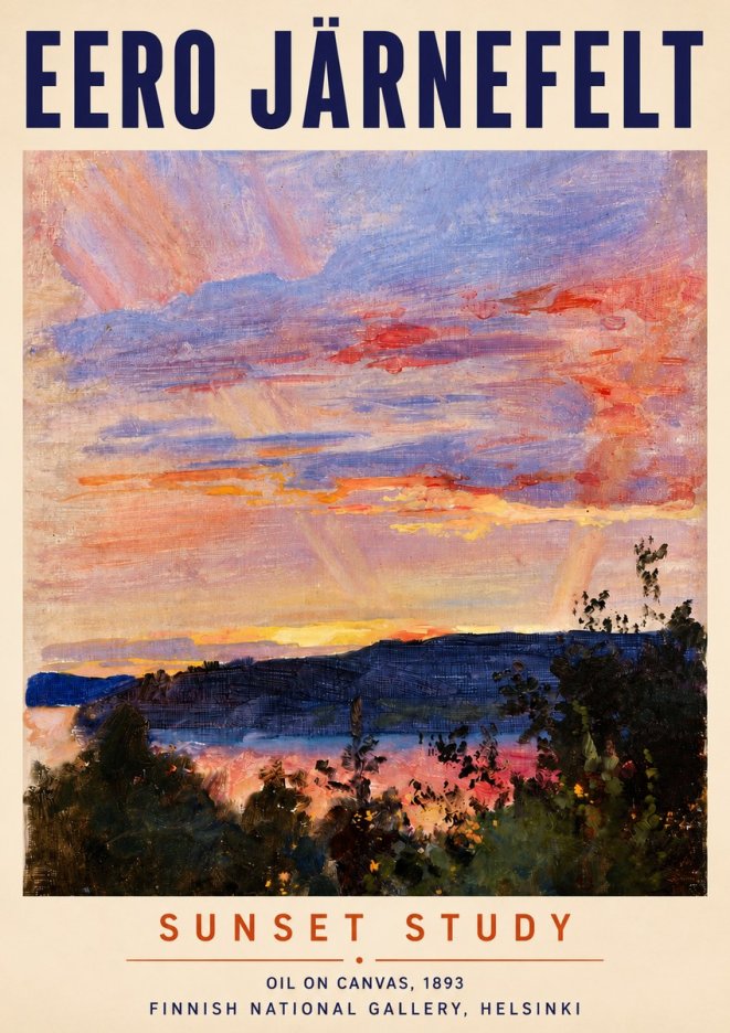 Eero Järnefelt Sunset Study No3 - Plakat