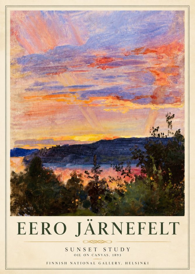 Eero Järnefelt Sunset Study No6 - Plakat