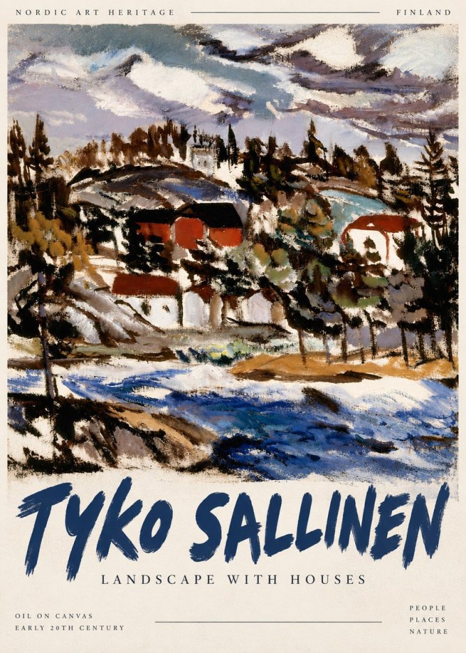 Tyko Sallinen Landscape with Houses No5 - Plakat