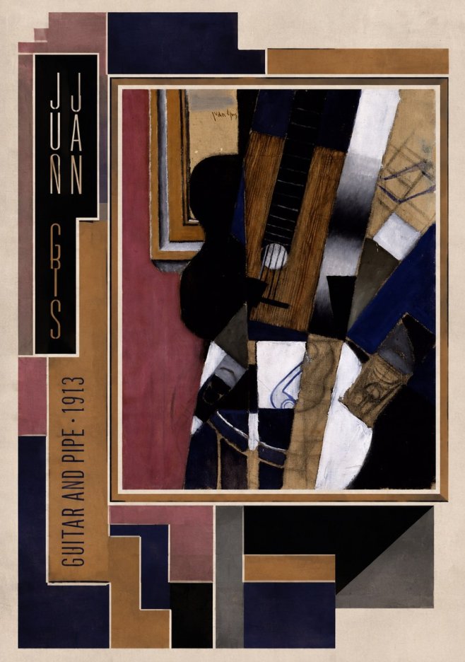 Juan Gris Guitar and Pipe II No2 - Plakat