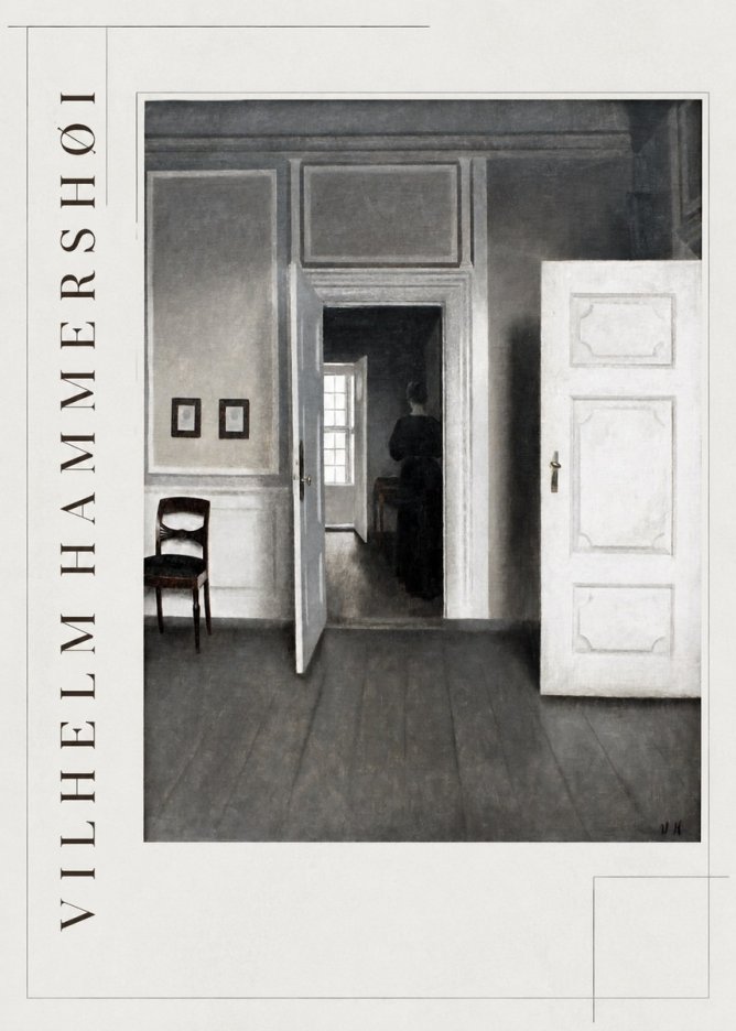 Vilhelm Hammershøi Interior with a Woman Seen from Behind No2 - Plakat