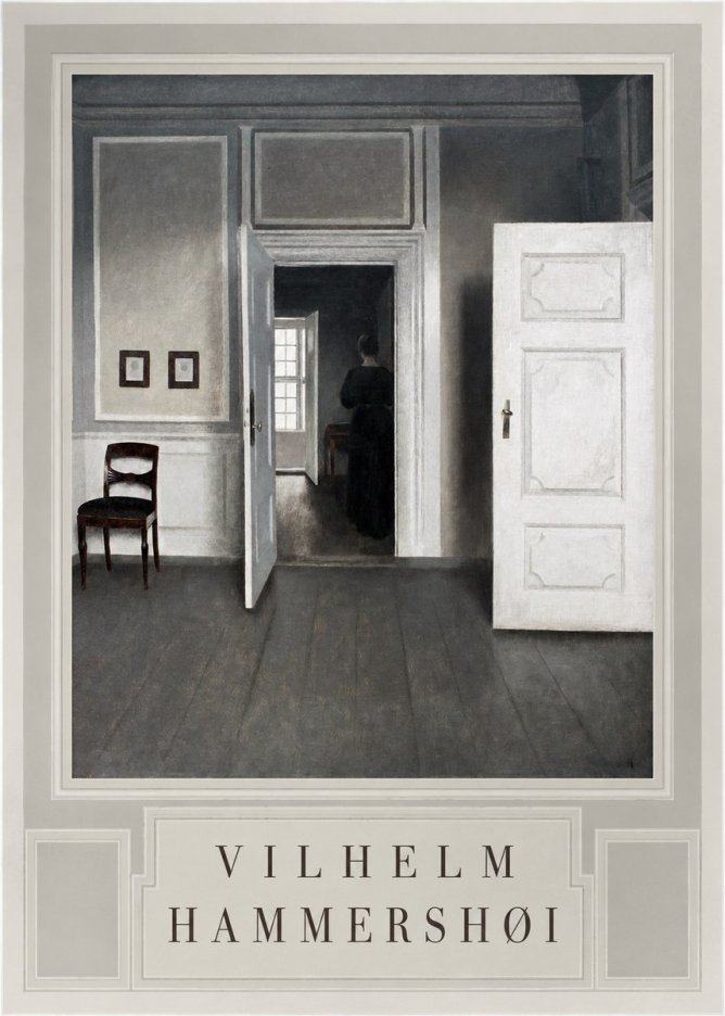 Vilhelm Hammershøi Interior with a Woman Seen from Behind No3 - Plakat