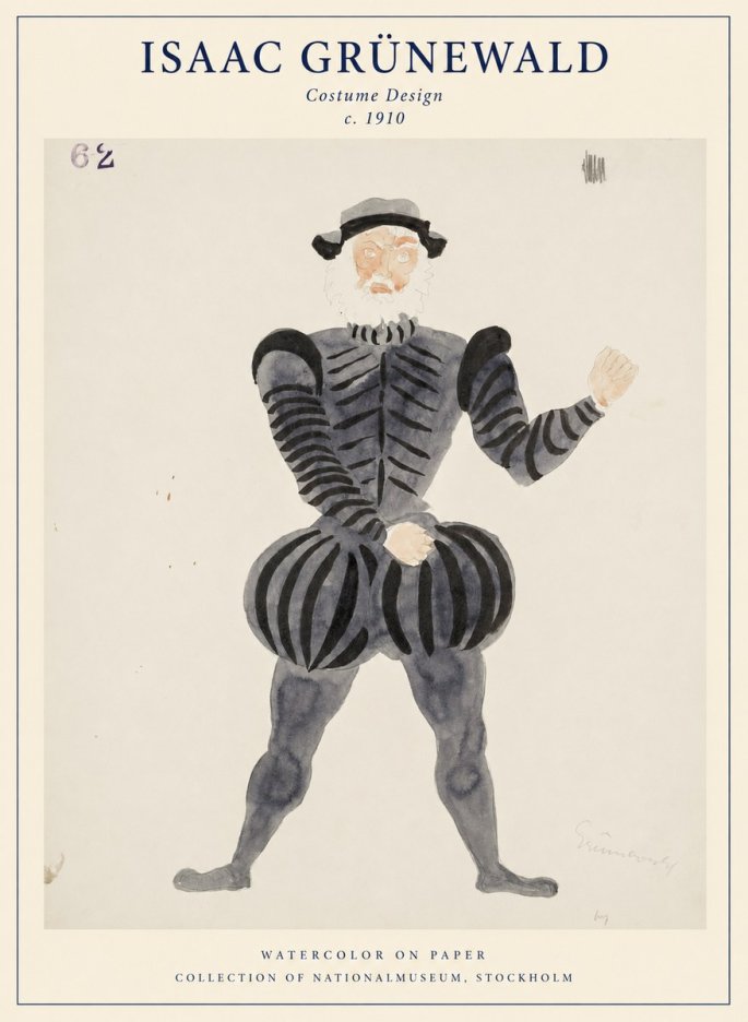 Isaac Grünewald Costume Design C. 1910 No1 - Plakat