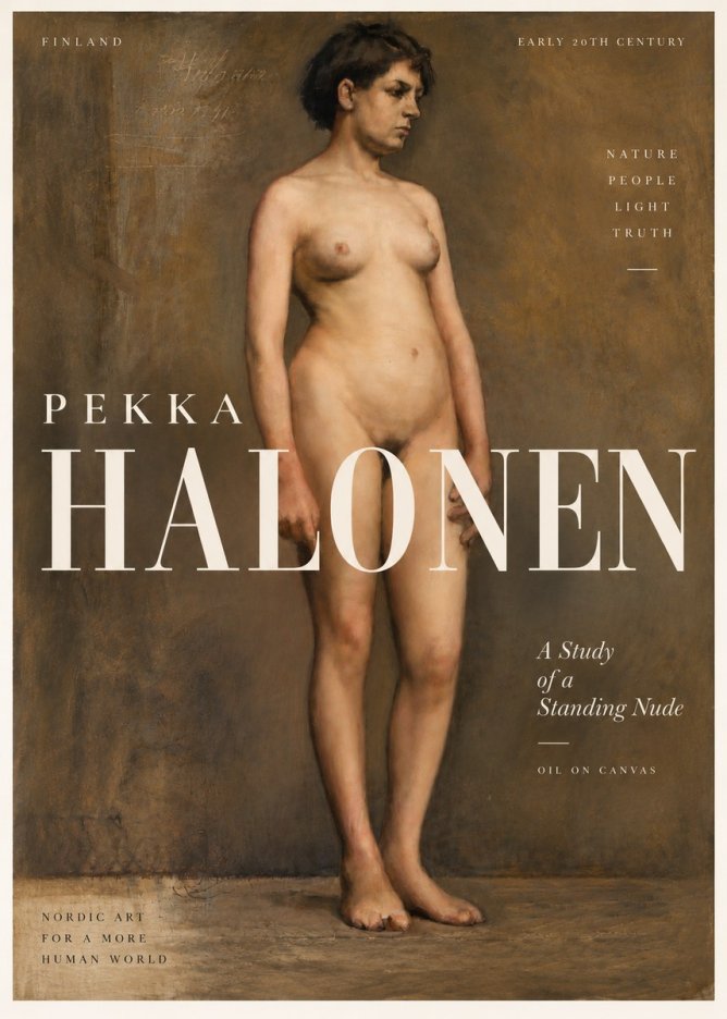 Pekka Halonen A Study of a Standing Nude No4 - Plakat