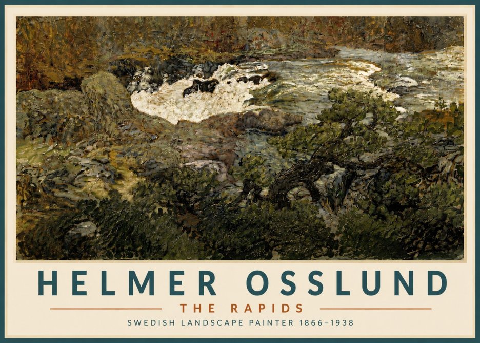 Helmer Osslund The Rapids No6 - Plakat