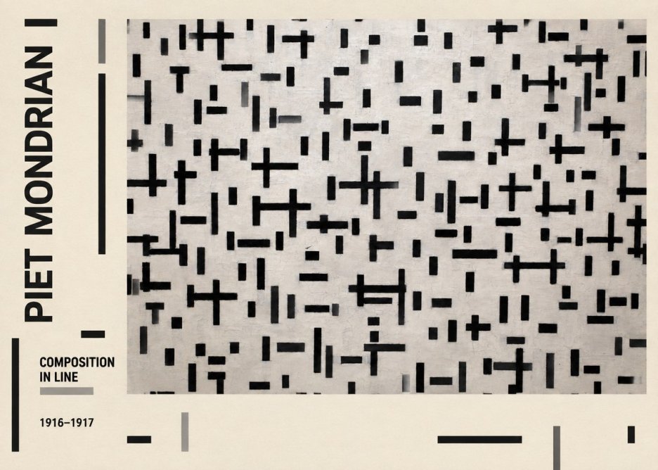 Piet Mondrian Composition in Line No2 - Plakat