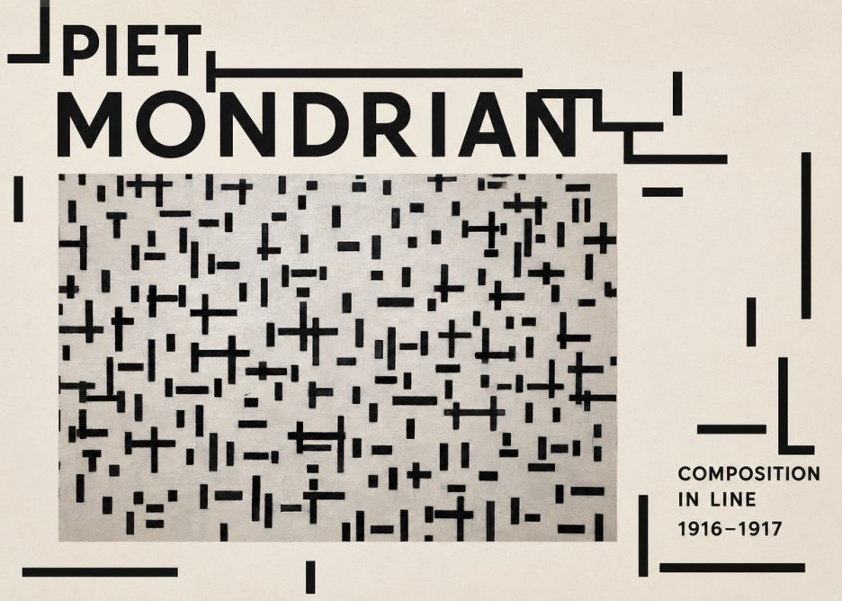 Piet Mondrian Composition in Line No6 - Plakat