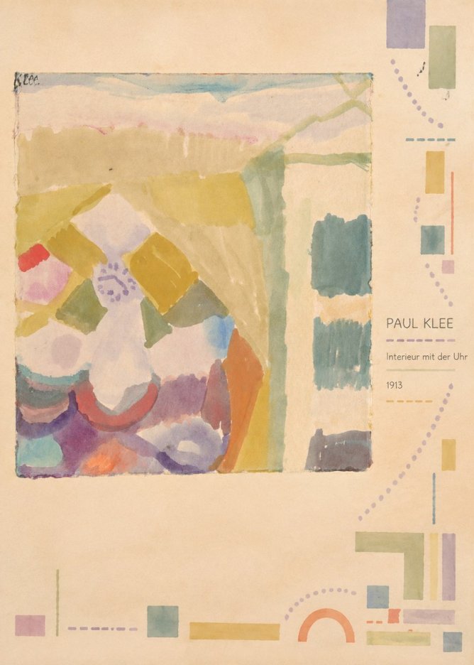 Paul Klee Interieur Mit Der Uhr I No4 - Plakat