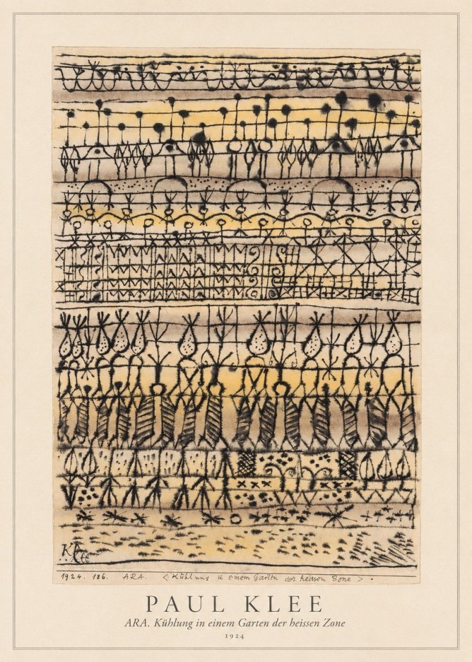 Paul Klee Ara. Kühlung in Einem Garten Der Heissen Zone No4 - Plakat