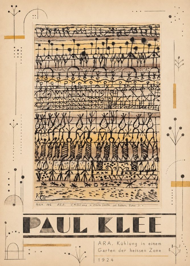 Paul Klee Ara. Kühlung in Einem Garten Der Heissen Zone No5 - Plakat
