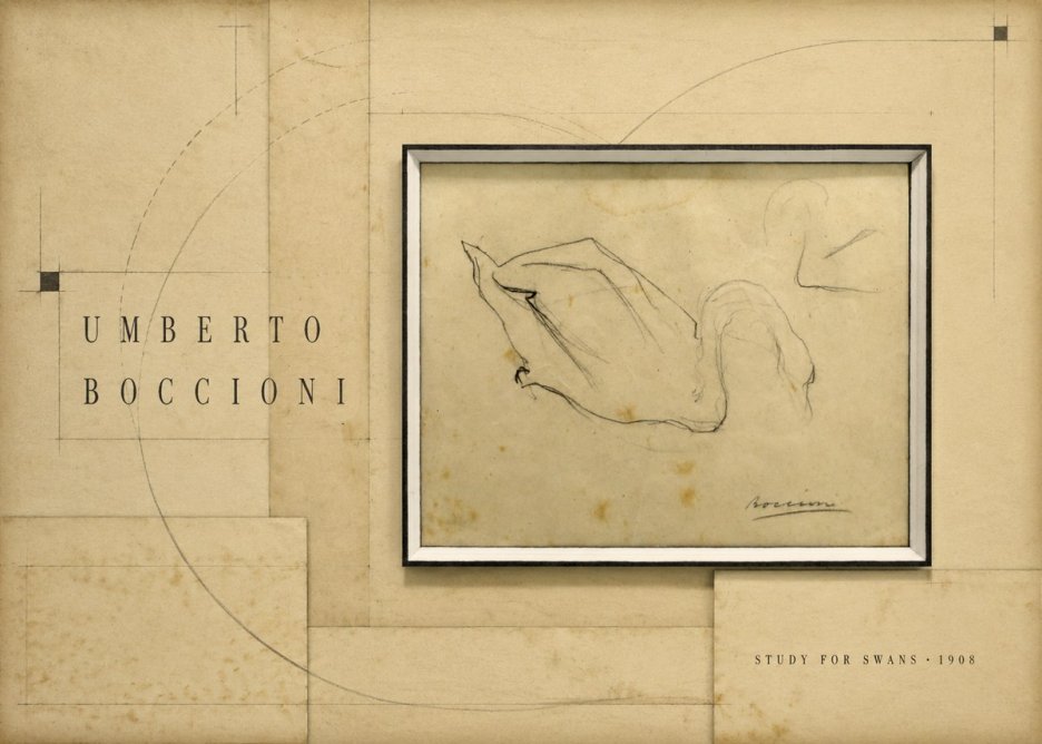 Umberto Boccioni Study for Swans No6 - Plakat