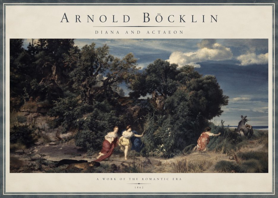 Arnold Böcklin Dianas Jagd No6 - Plakat