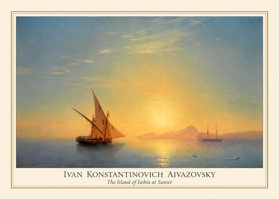 Ivan Konstantinovich Aivazovsky The Island of Ischia at Sunset No4 - Plakat