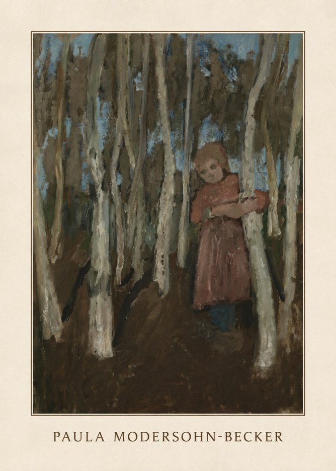 Paula Modersohn-Becker Girl in a Birch Forest No3 - Plakat
