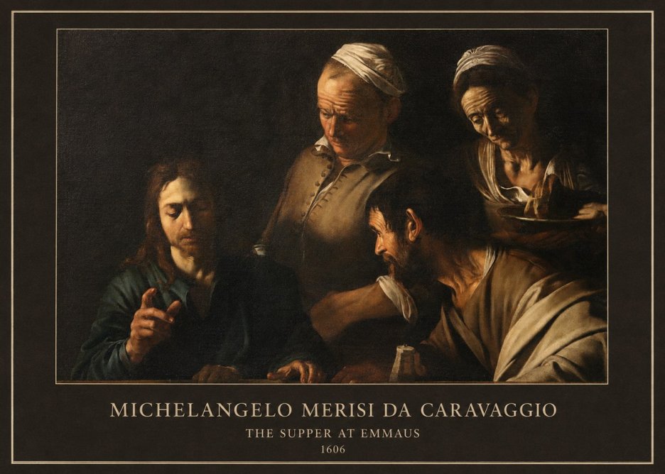 Michelangelo Merisi da Caravaggio The Supper at Emmaus I No4 - Plakat