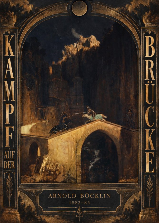 Arnold Böcklin Kampf Auf Der Brücke No6 - Plakat