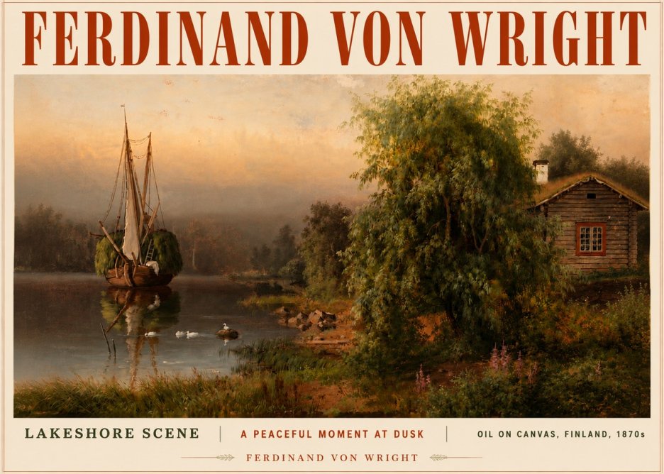 Ferdinand von Wright Lakeshore Scene No4 - Plakat