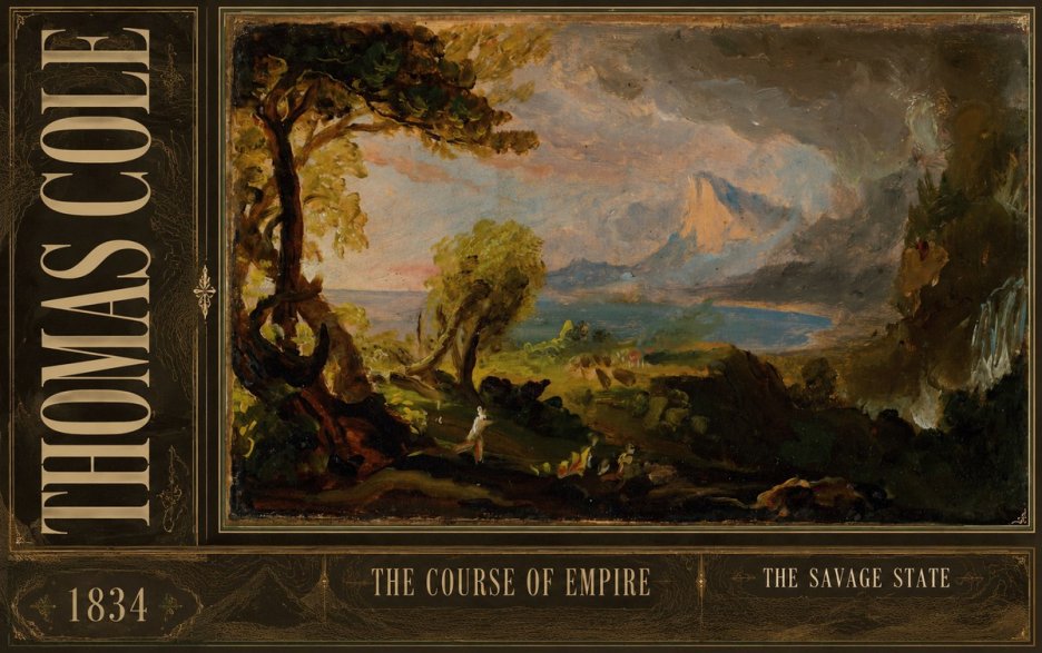 Thomas Cole The Course of Empire: the Savage State II No3 - Plakat