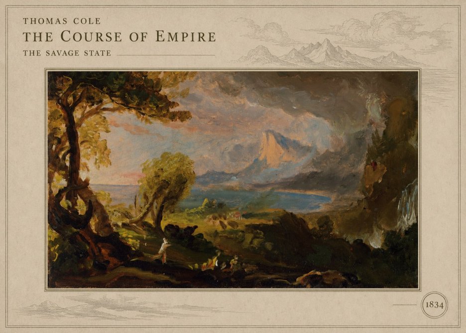 Thomas Cole The Course of Empire: the Savage State II No5 - Plakat