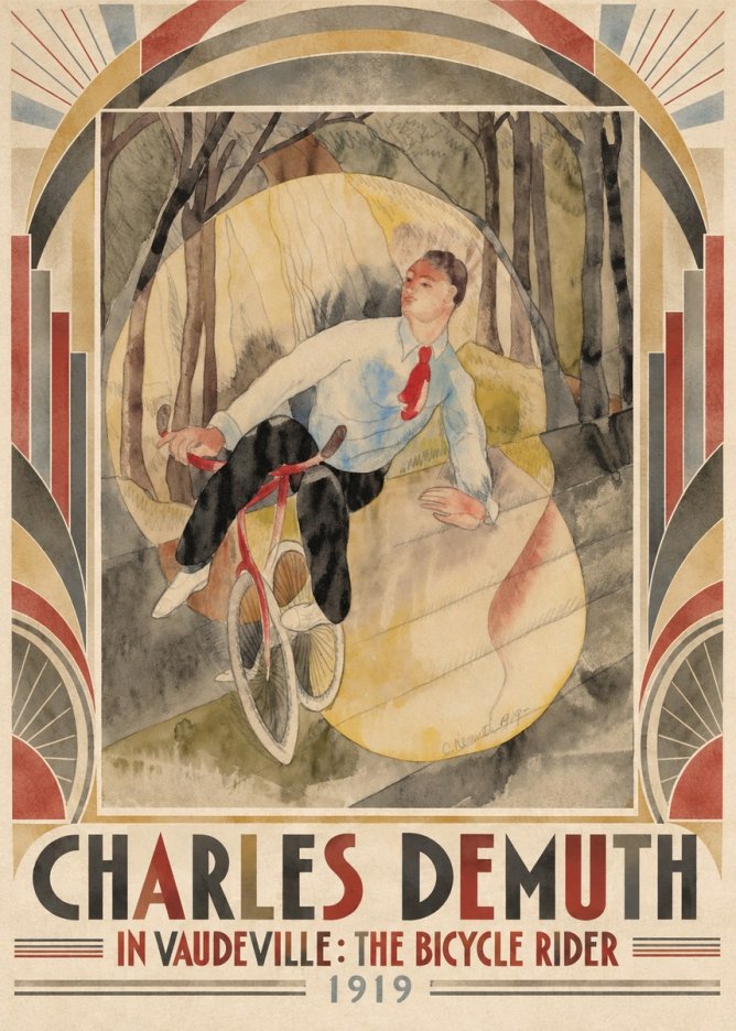 Charles Demuth In Vaudeville: the Bicycle Rider No5 - Plakat